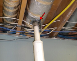 central vacuum discharge is vented into the combustion air pipe for the furnace