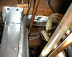 Copper pipes are rubbing on a steel stud