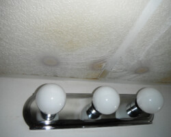 Melted ceiling from too large wattage bulbs